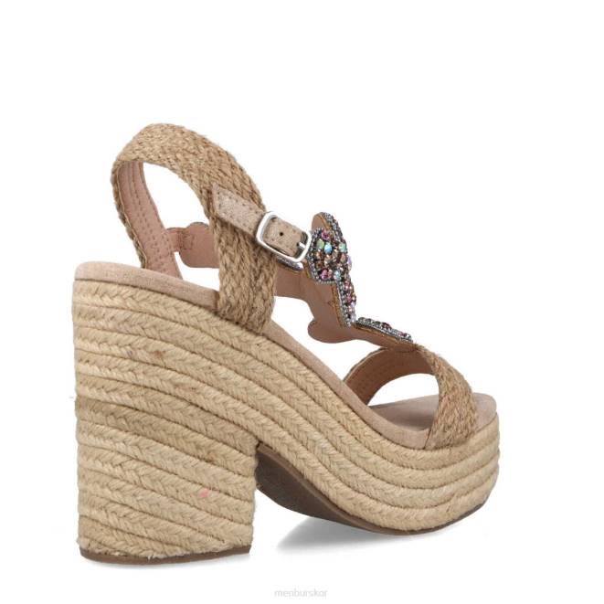Menbur kvinnor beige cervo högklackat 608J5450