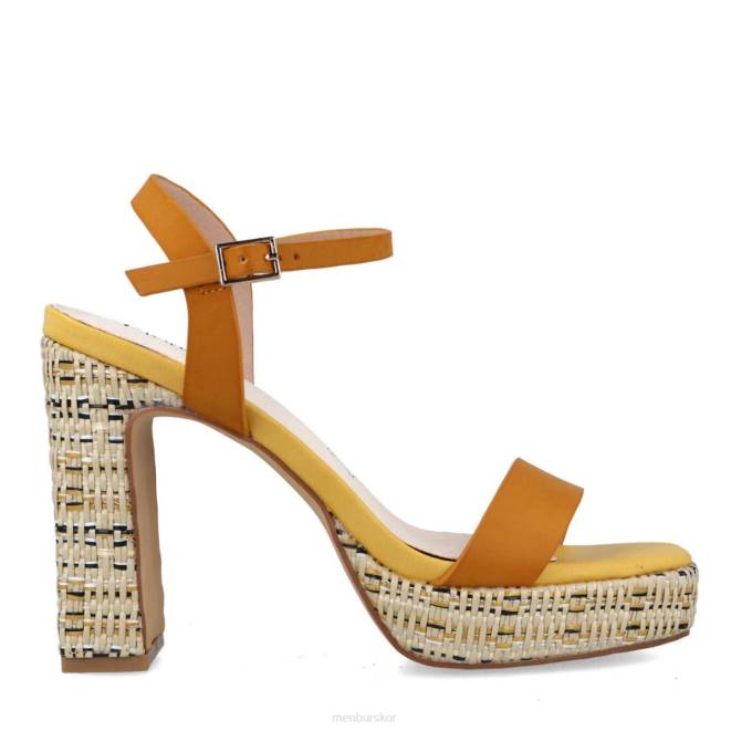 Menbur kvinnor gul tiestes högklackat 608J5416