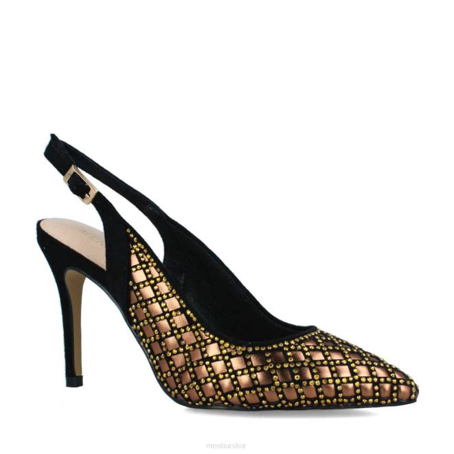 Menbur kvinnor guld prunea högklackat 608J1502