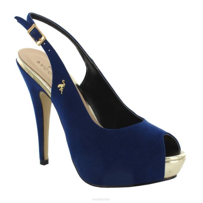 Menbur kvinnor mörkblå filodendro högklackat 608J4282