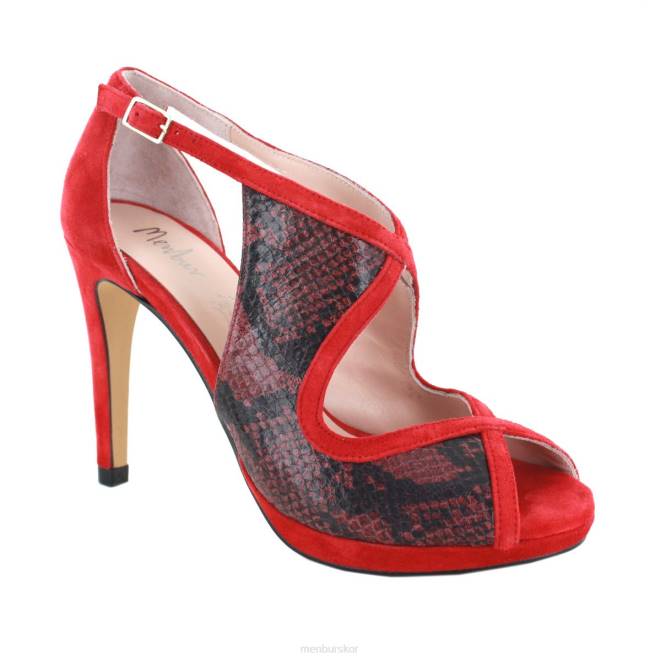 Menbur kvinnor röd valla högklackat 608J1430