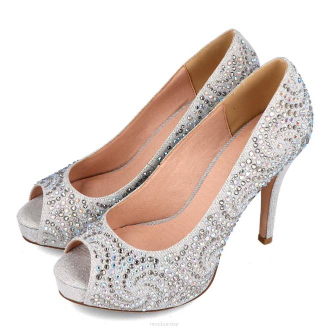 Menbur kvinnor silver grauson högklackat 608J4075