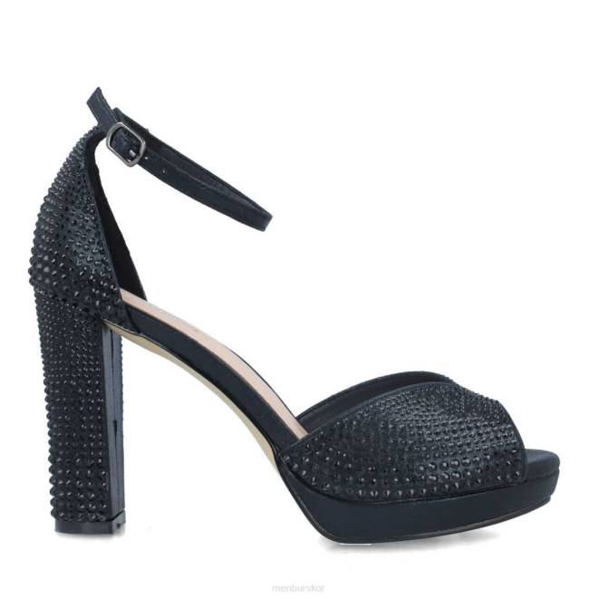 Menbur kvinnor svart aguamarina högklackat 608J3871