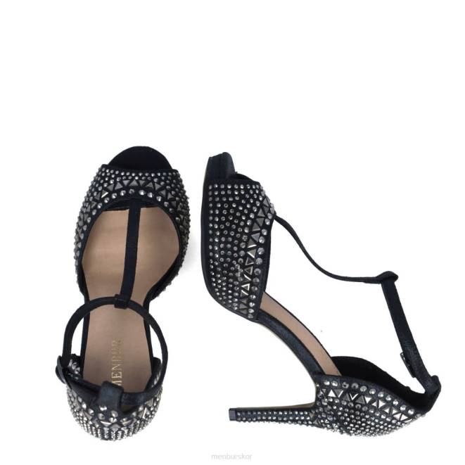 Menbur kvinnor svart axinita högklackat 608J3879