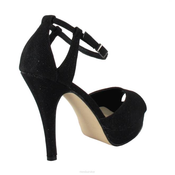 Menbur kvinnor svart chambonnier högklackat 608J4498