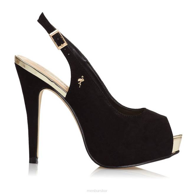 Menbur kvinnor svart filodendro högklackat 608J4279