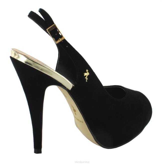 Menbur kvinnor svart filodendro högklackat 608J4279