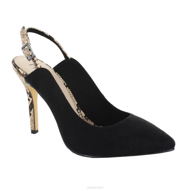 Menbur kvinnor svart gizzi högklackat 608J4343