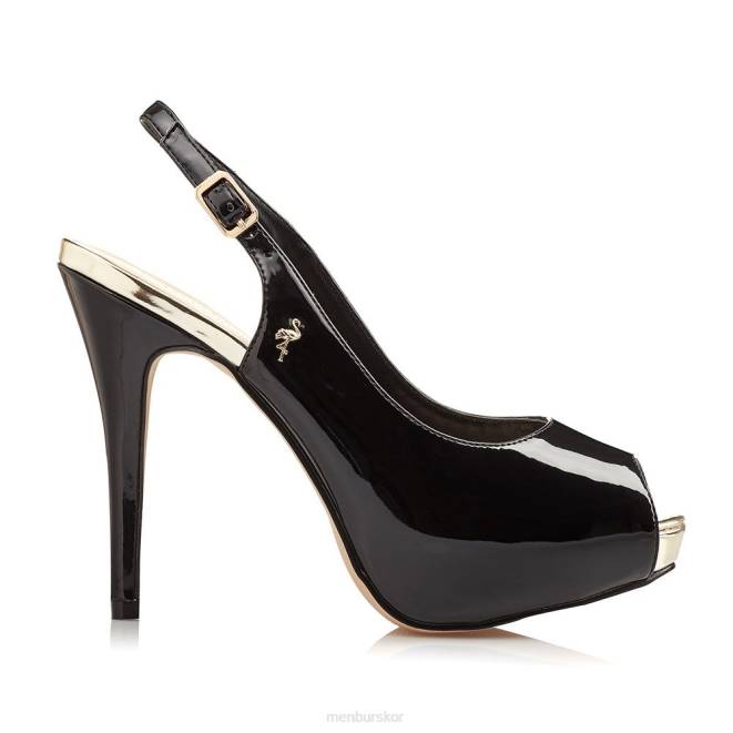 Menbur kvinnor svart lila högklackat 608J4237