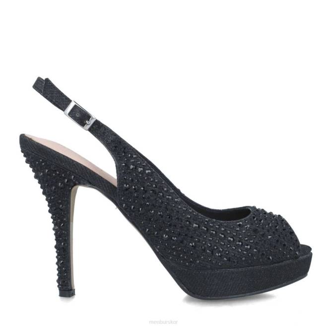 Menbur kvinnor svart nete högklackat 608J3955
