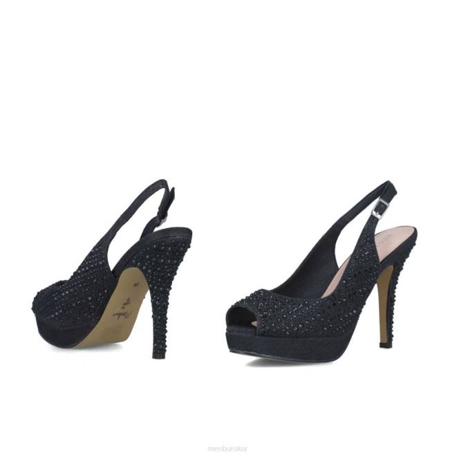 Menbur kvinnor svart nete högklackat 608J3955