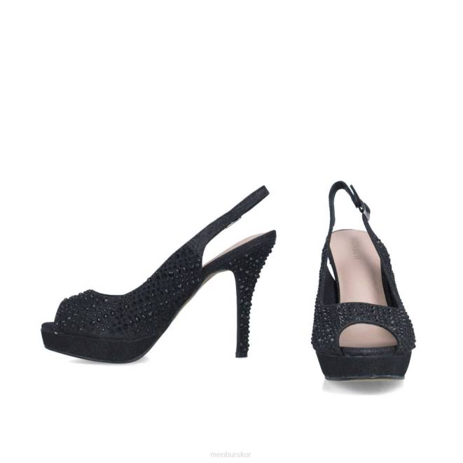 Menbur kvinnor svart nete högklackat 608J3955