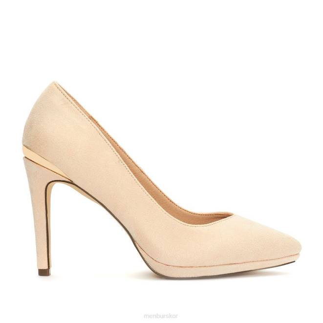 Menbur kvinnor beige strävade mellan och låga klackar 608J1927