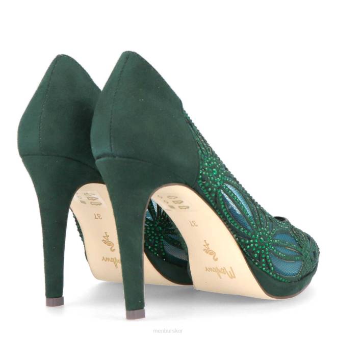 Menbur kvinnor grön sorbolo mellan och låga klackar 608J2164