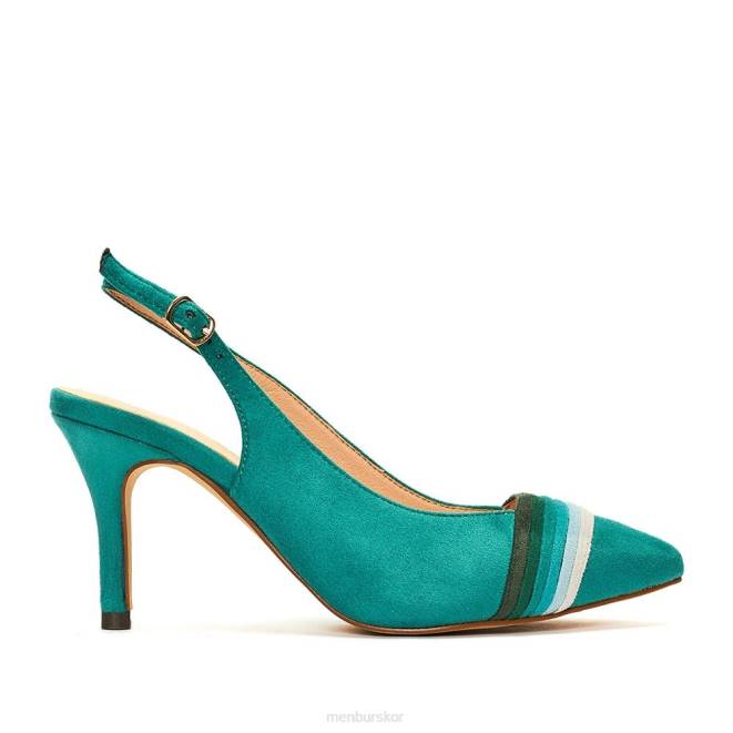 Menbur kvinnor grön tutino mellan och låga klackar 608J1912