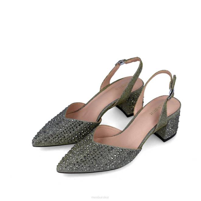 Menbur kvinnor grå nete mellan och låga klackar 608J5752