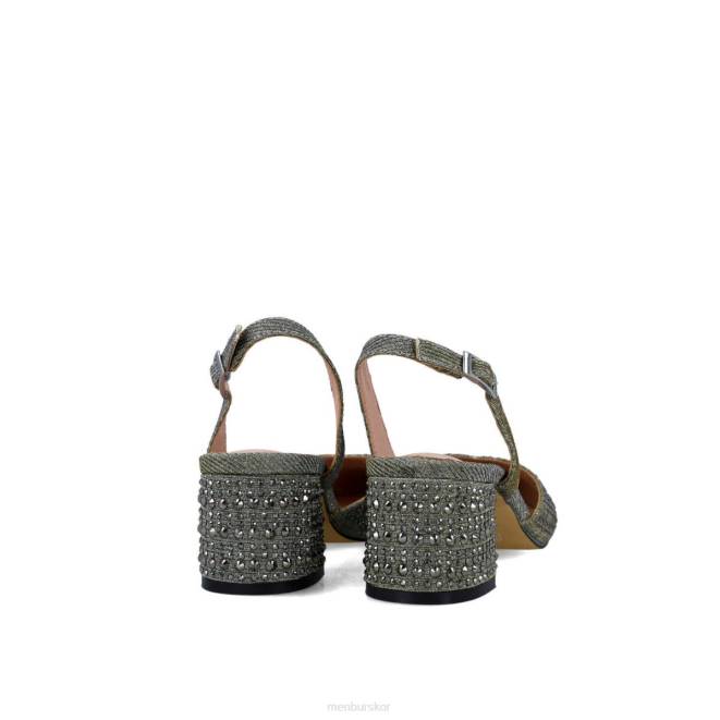 Menbur kvinnor grå nete mellan och låga klackar 608J5752