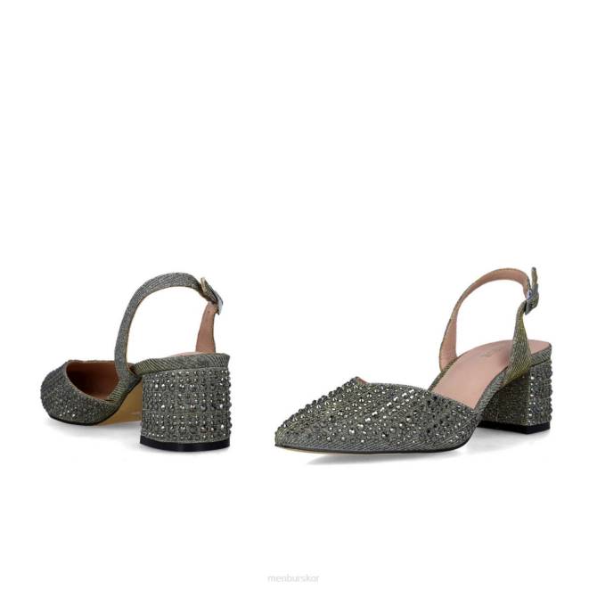 Menbur kvinnor grå nete mellan och låga klackar 608J5752