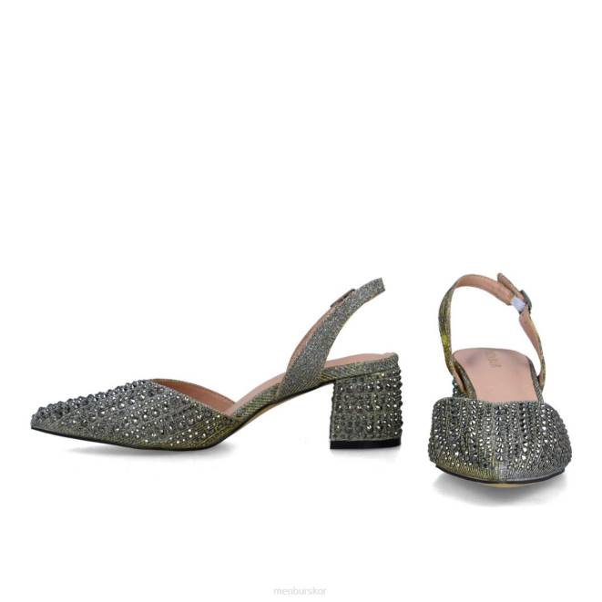 Menbur kvinnor grå nete mellan och låga klackar 608J5752