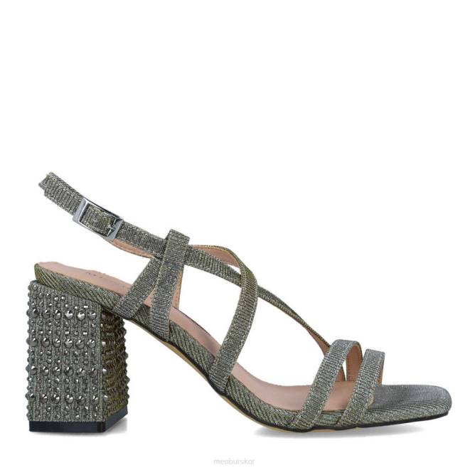 Menbur kvinnor grå nete mellan och låga klackar 608J5853