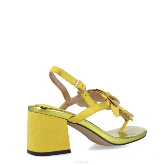 Menbur kvinnor gul fenonte mellan och låga klackar 608J1674