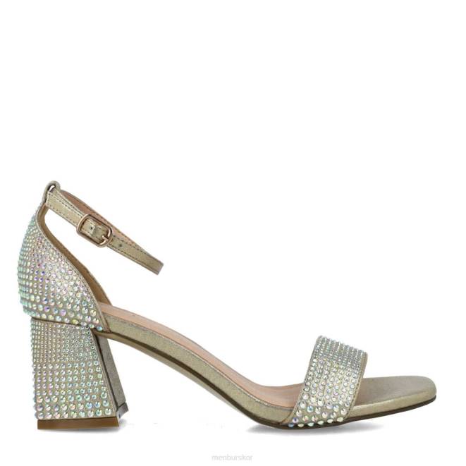 Menbur kvinnor guld aguamarina mellan och låga klackar 608J1653