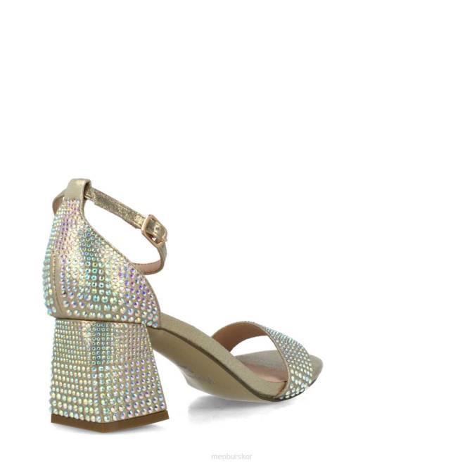 Menbur kvinnor guld aguamarina mellan och låga klackar 608J1653