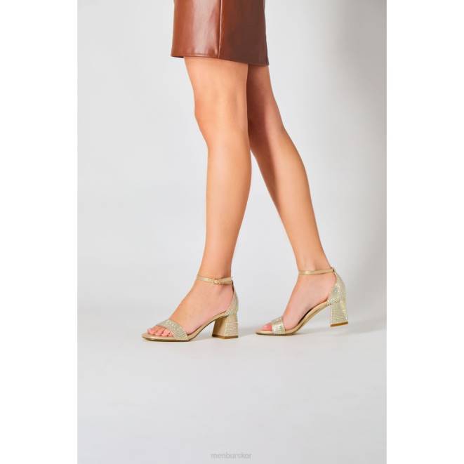 Menbur kvinnor guld aguamarina mellan och låga klackar 608J1653