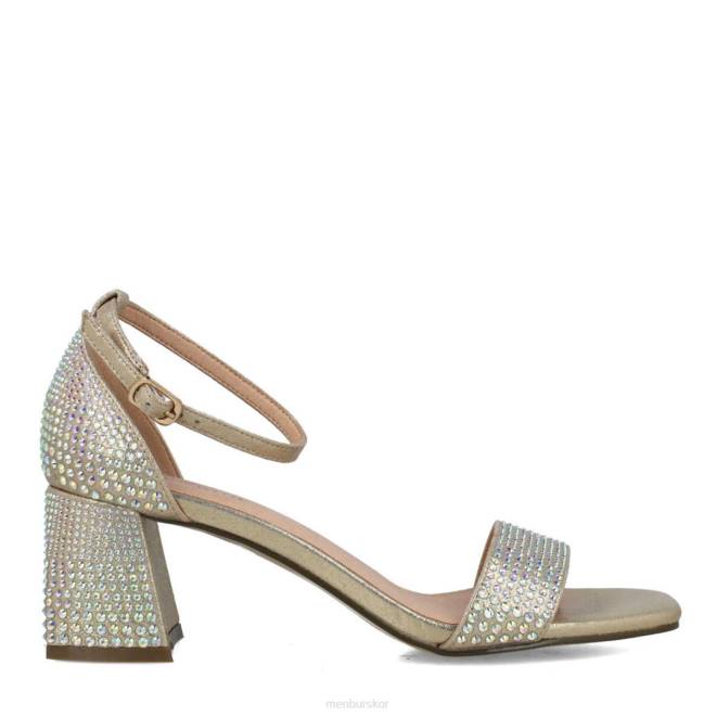 Menbur kvinnor guld aguamarina mellan och låga klackar 608J1653