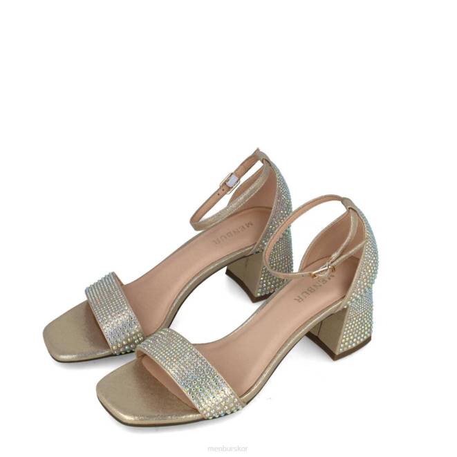 Menbur kvinnor guld aguamarina mellan och låga klackar 608J1653