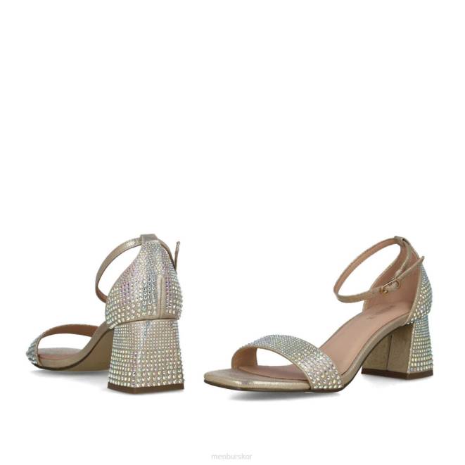 Menbur kvinnor guld aguamarina mellan och låga klackar 608J1653