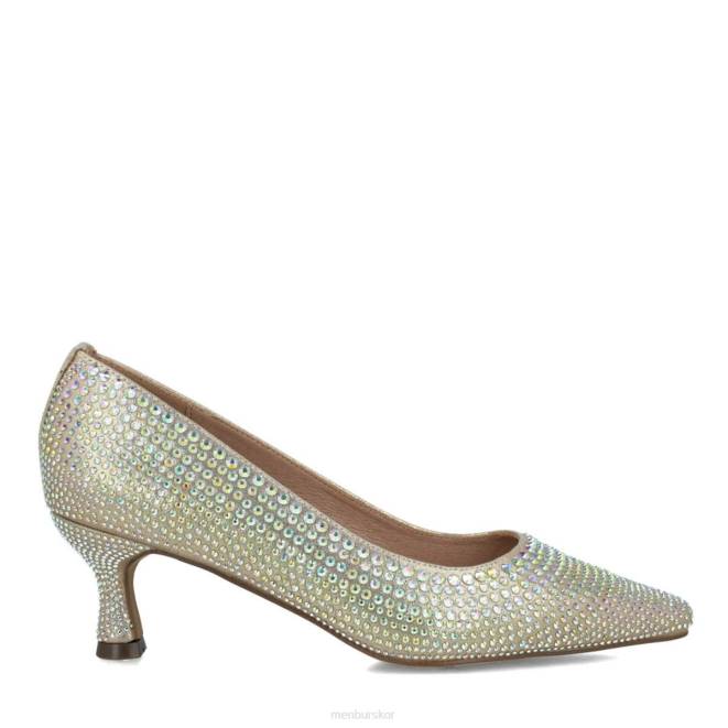 Menbur kvinnor guld aguamarina mellan och låga klackar 608J1665