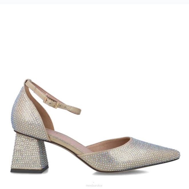 Menbur kvinnor guld fluorita mellan och låga klackar 608J1662