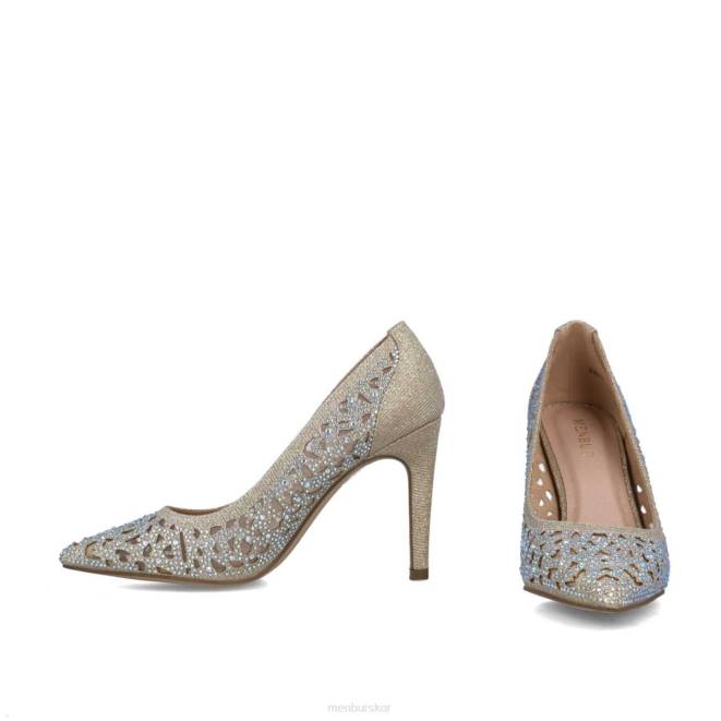 Menbur kvinnor guld hiddenita mellan och låga klackar 608J1648