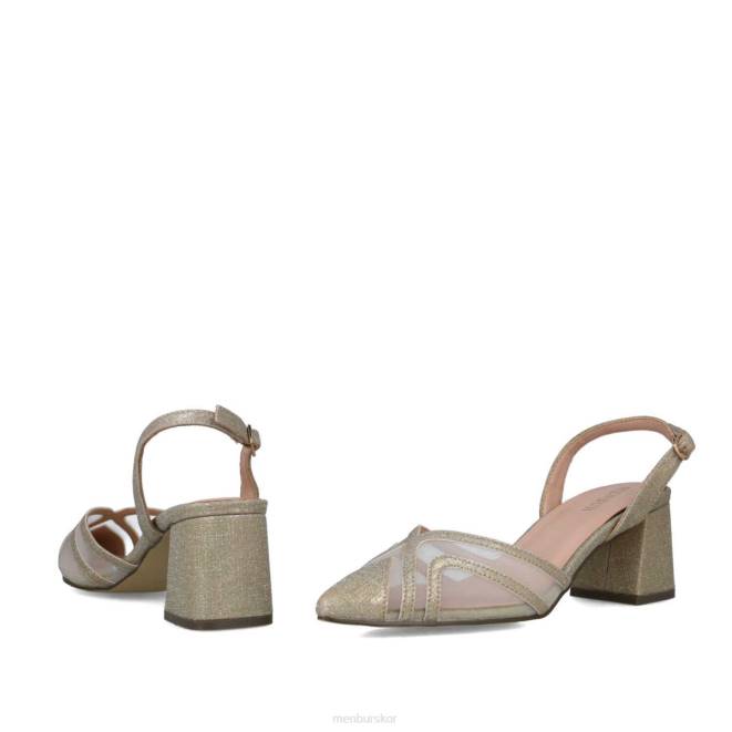 Menbur kvinnor guld kornerupina mellan och låga klackar 608J1663