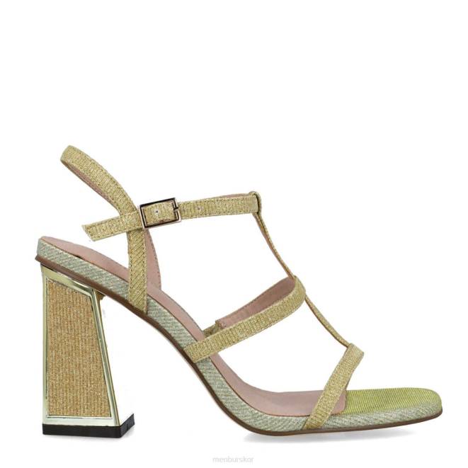 Menbur kvinnor guld larimar mellan och låga klackar 608J1635