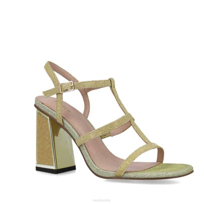 Menbur kvinnor guld larimar mellan och låga klackar 608J1635