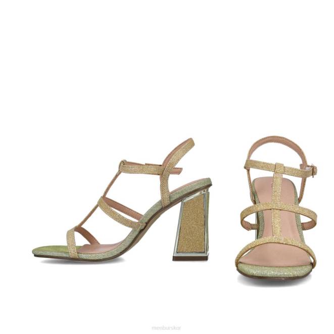 Menbur kvinnor guld larimar mellan och låga klackar 608J1635