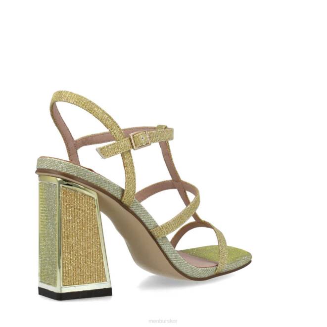 Menbur kvinnor guld larimar mellan och låga klackar 608J1635