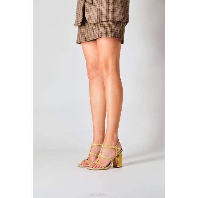 Menbur kvinnor guld larimar mellan och låga klackar 608J1635