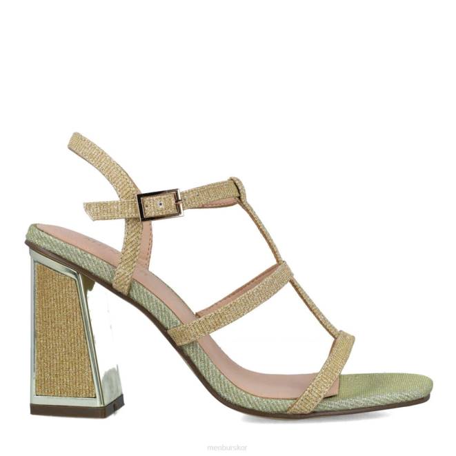 Menbur kvinnor guld larimar mellan och låga klackar 608J1635