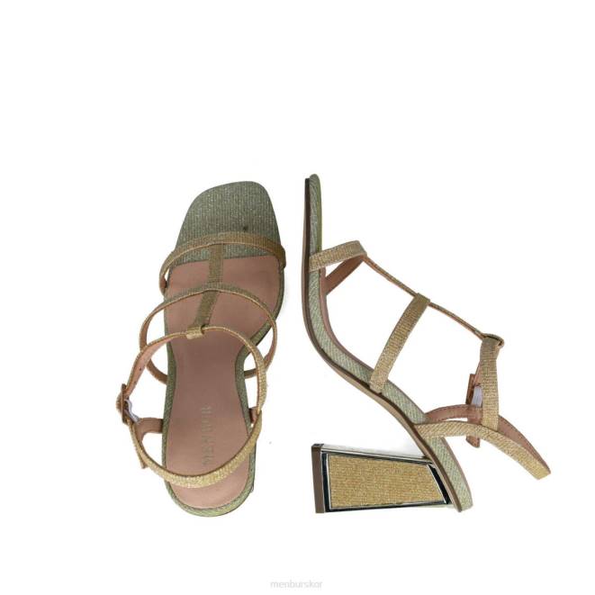 Menbur kvinnor guld larimar mellan och låga klackar 608J1635