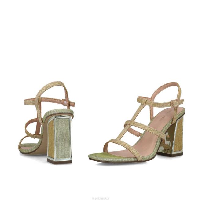 Menbur kvinnor guld larimar mellan och låga klackar 608J1635