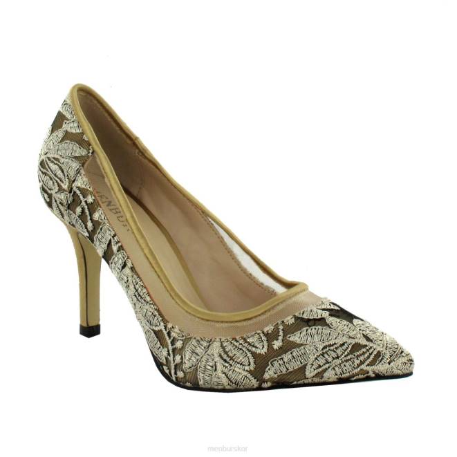 Menbur kvinnor guld lepe mellan och låga klackar 608J1790