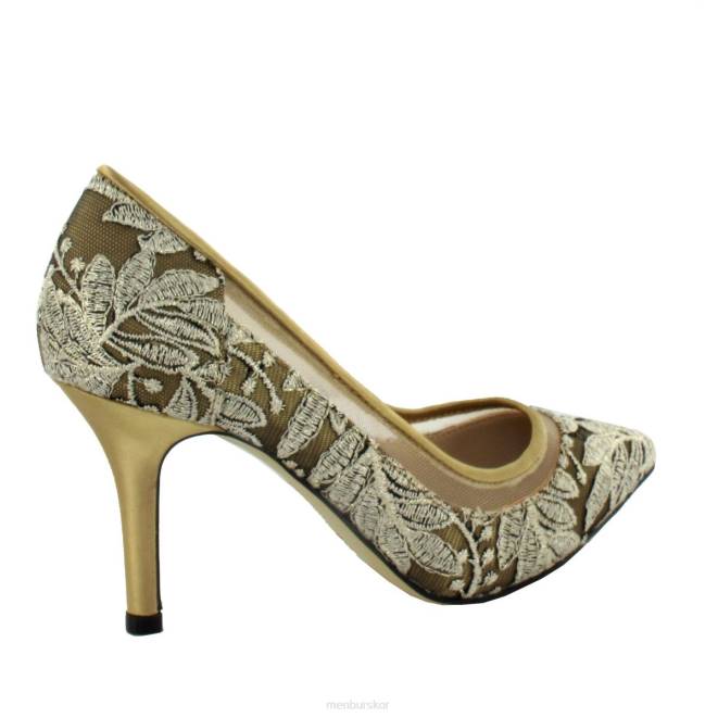 Menbur kvinnor guld lepe mellan och låga klackar 608J1790