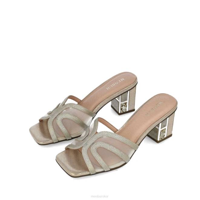 Menbur kvinnor guld malaquita mellan och låga klackar 608J1642