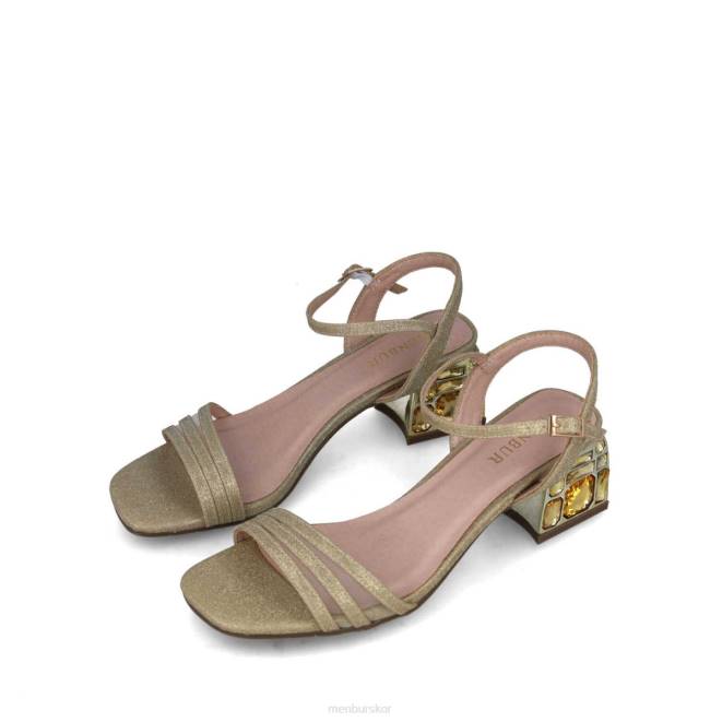 Menbur kvinnor guld moldavita mellan och låga klackar 608J1654