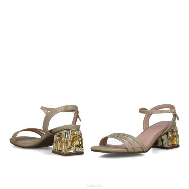 Menbur kvinnor guld moldavita mellan och låga klackar 608J1654