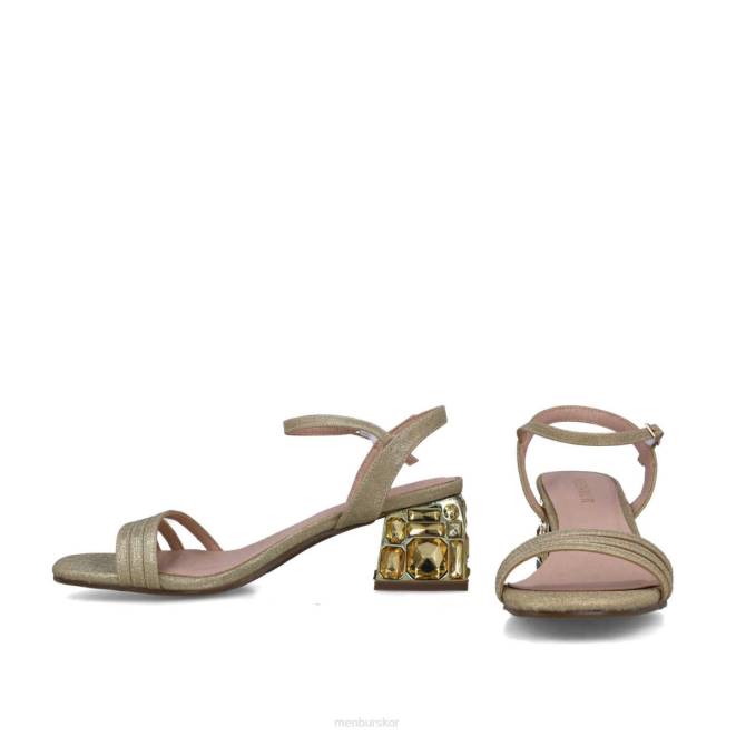 Menbur kvinnor guld moldavita mellan och låga klackar 608J1654