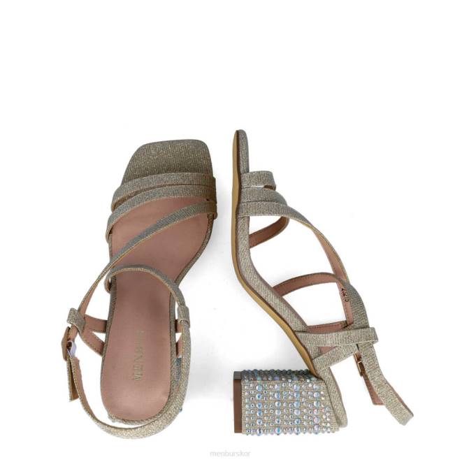 Menbur kvinnor guld nete mellan och låga klackar 608J1715